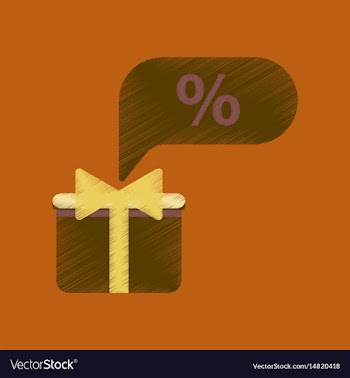 Flat shading style icon gift box discount vector image