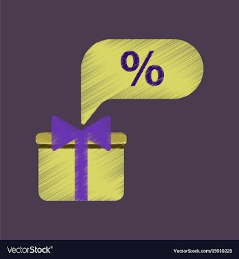 Flat shading style icon gift box discount vector image
