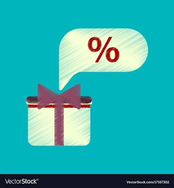 Flat shading style icon gift box discount vector image