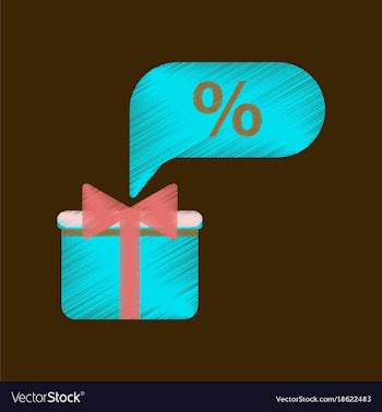 Flat shading style icon gift box discount vector image