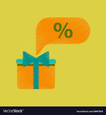 Flat shading style icon gift box discount vector image