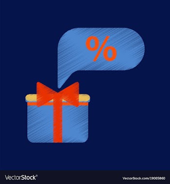 Flat shading style icon gift box discount vector image