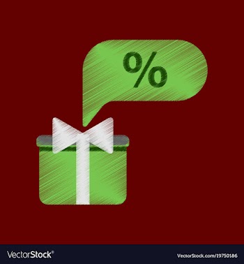 Flat shading style icon gift box discount vector image