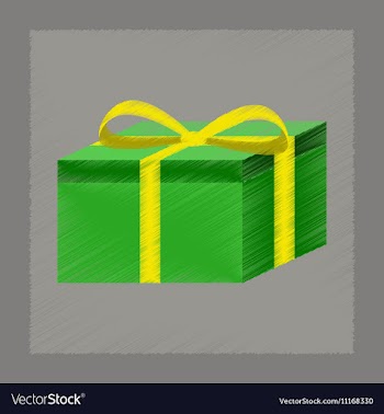 Flat shading style icon gift box vector image