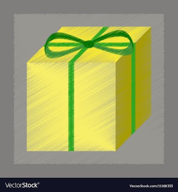Flat shading style icon gift box vector image