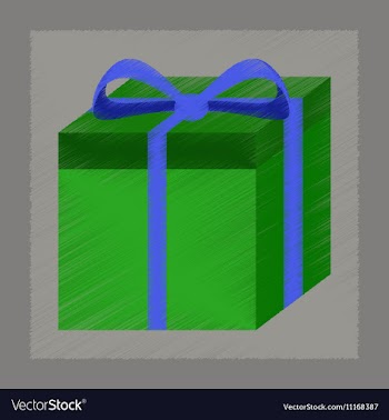Flat shading style icon gift box vector image