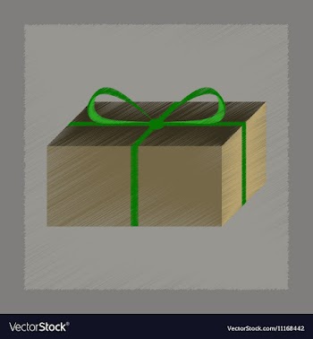 Flat shading style icon gift box vector image