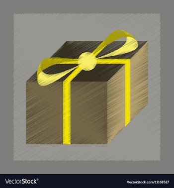 Flat shading style icon gift box vector image