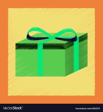 Flat shading style icon gift box vector image