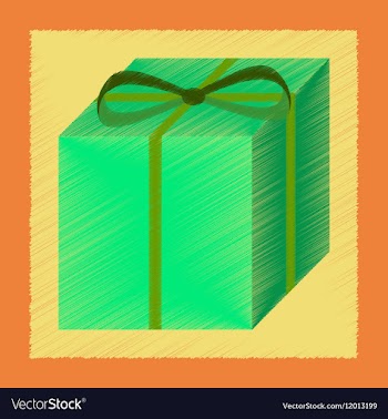 Flat shading style icon gift box vector image