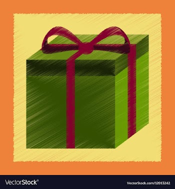 Flat shading style icon gift box vector image