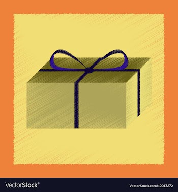 Flat shading style icon gift box vector image