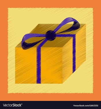 Flat shading style icon gift box vector image