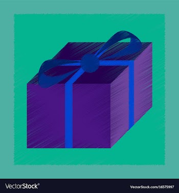 Flat shading style icon gift box vector image