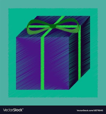 Flat shading style icon gift box vector image