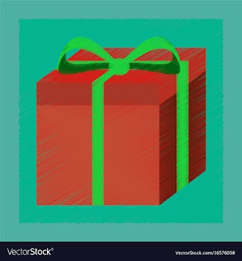 Flat shading style icon gift box vector image