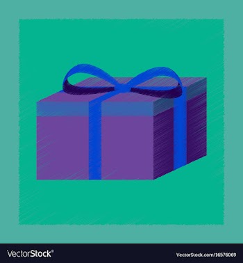 Flat shading style icon gift box vector image
