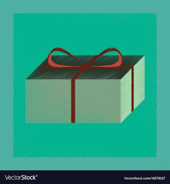 Flat shading style icon gift box vector image