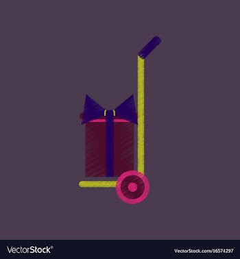 Flat shading style icon gift delivery vector image