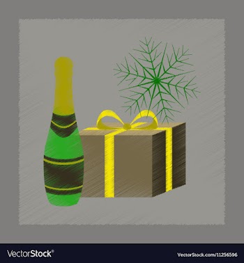 Flat shading style icon gift snowflake vector image