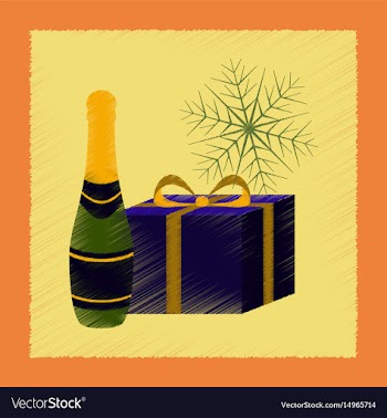 Flat shading style icon gift snowflake vector image