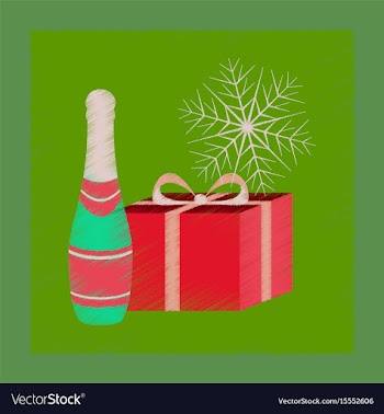 Flat shading style icon gift snowflake vector image