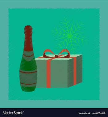 Flat shading style icon gift snowflake vector image