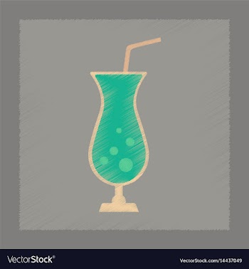 Flat shading style icon glass of cocktail vector image