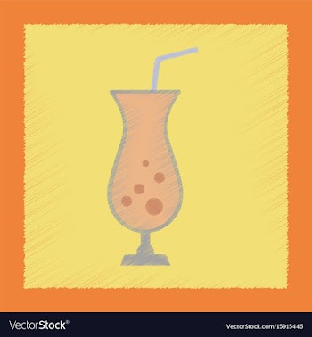 Flat shading style icon glass of cocktail vector image