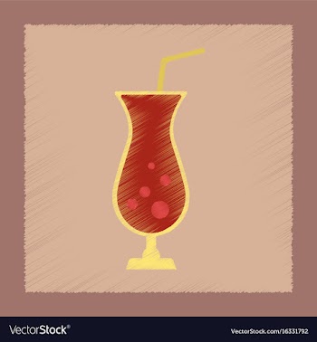 Flat shading style icon glass of cocktail vector image