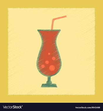 Flat shading style icon glass of cocktail vector image