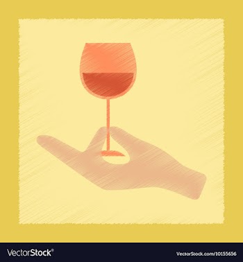 Flat shading style icon glass of wine vector image