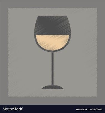 Flat shading style icon glass of wine vector image