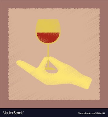 Flat shading style icon glass of wine vector image