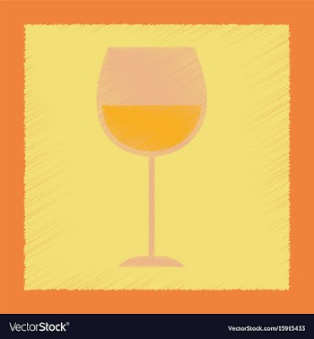 Flat shading style icon glass of wine vector image