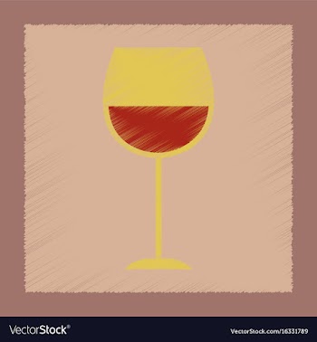 Flat shading style icon glass of wine vector image