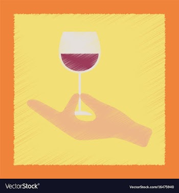 Flat shading style icon glass of wine vector image