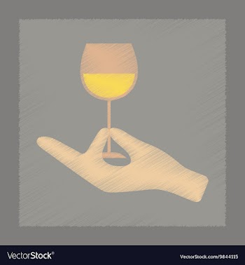 Flat shading style icon glass of wine vector image