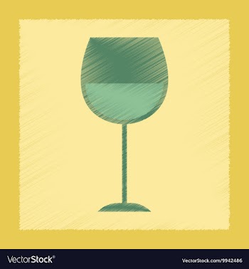 Flat shading style icon glass of wine vector image