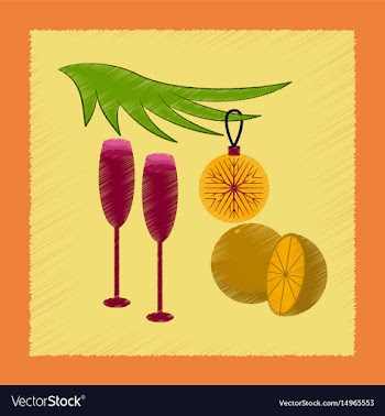 Flat shading style icon glasses champagne oranges vector image