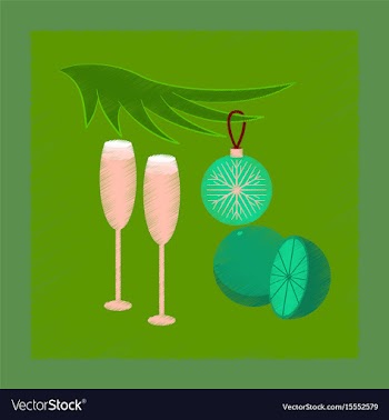 Flat shading style icon glasses champagne oranges vector image