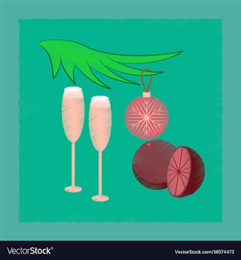 Flat shading style icon glasses champagne oranges vector image