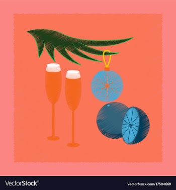 Flat shading style icon glasses champagne oranges vector image