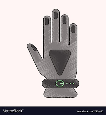 Flat shading style icon glove vector image