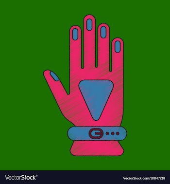 Flat shading style icon glove vector image