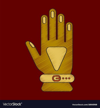 Flat shading style icon glove vector image