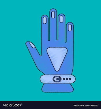 Flat shading style icon glove vector image