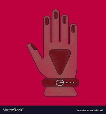 Flat shading style icon glove vector image