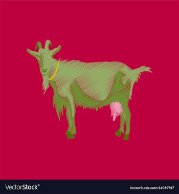 Flat shading style icon goat vector image