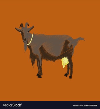 Flat shading style icon goat vector image